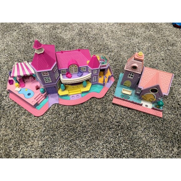Vintage Polly Pocket Church And Mansion *no People* - Picture 1 of 5